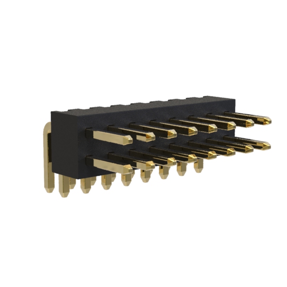 BL1243-12xxR series, pin headers, double row, corner, pitch 2,54x2,54 mm, 2x40 pins