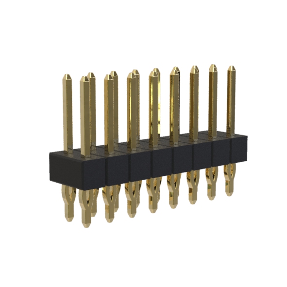 BL1A25-12xxS series, pin headers, double row, straight, pitch 2,54x2,54 mm, 2x40 pins