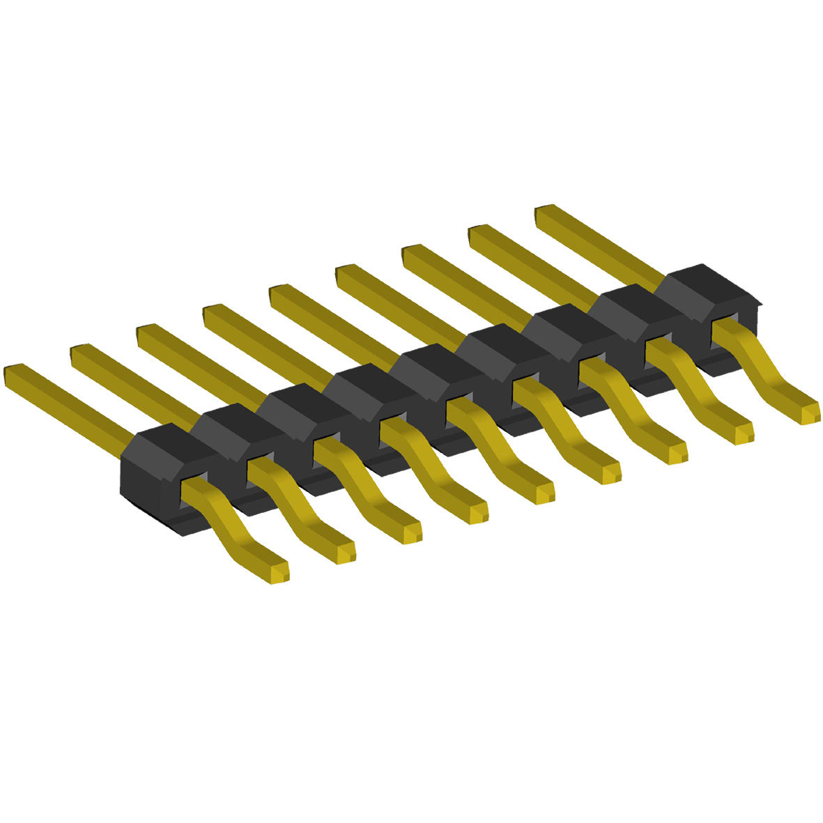 BL1225-11xxZ series, single row SMD angled pin headers, type 2, pitch 2,54 mm, 1x40 pins