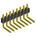 2211R-XXG-XXXXXX (PLS-XXR) series, pin headers angle, single row, for mounting into holes, pitch 2,54 mm, Board-to-Board connectors, pin headers and sockets > pitch 2,54 mm