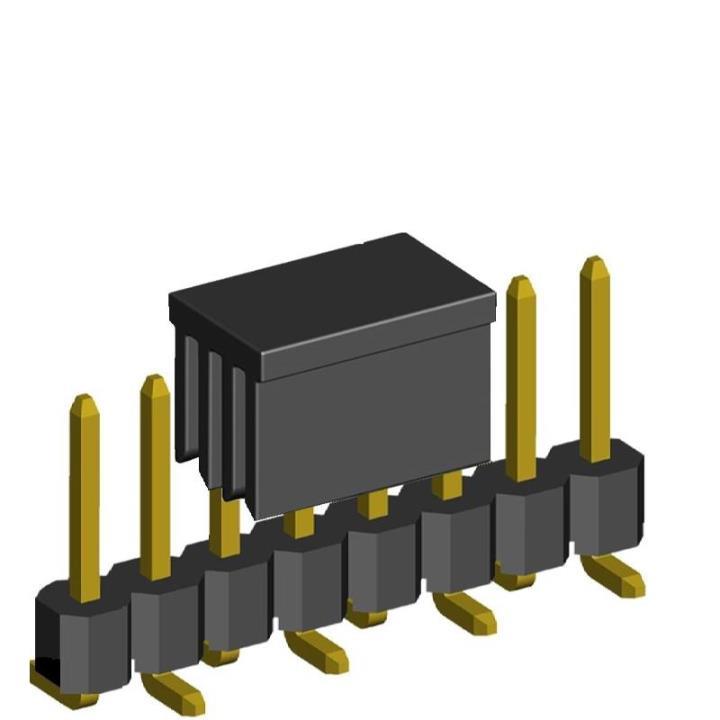 2211SM-XXG-B2-CP series, pin headers on the board for surface (SMD) mounting with a grip, pitch 2,54 mm, 1x40 pins