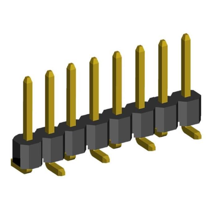 2211SM-XXG-B2 series, pin headers straight single row on Board for surface mounting (SMD) , pitch 2,54 mm, 1x40 pins
