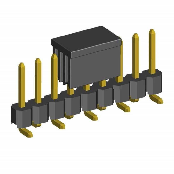 2211SM-XXG-B1-CP series, pin headers on the board for surface (SMD) mounting with a grip, pitch 2,54 mm, 1x40 pins