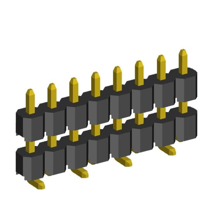 2211SMDI-XXG-B1-XXXX series, pin headers straight single row raised on Board for surface mounting (SMD) , pitch 2,54 mm, Board-to-Board connectors, pin headers and sockets > pitch 2,54 mm