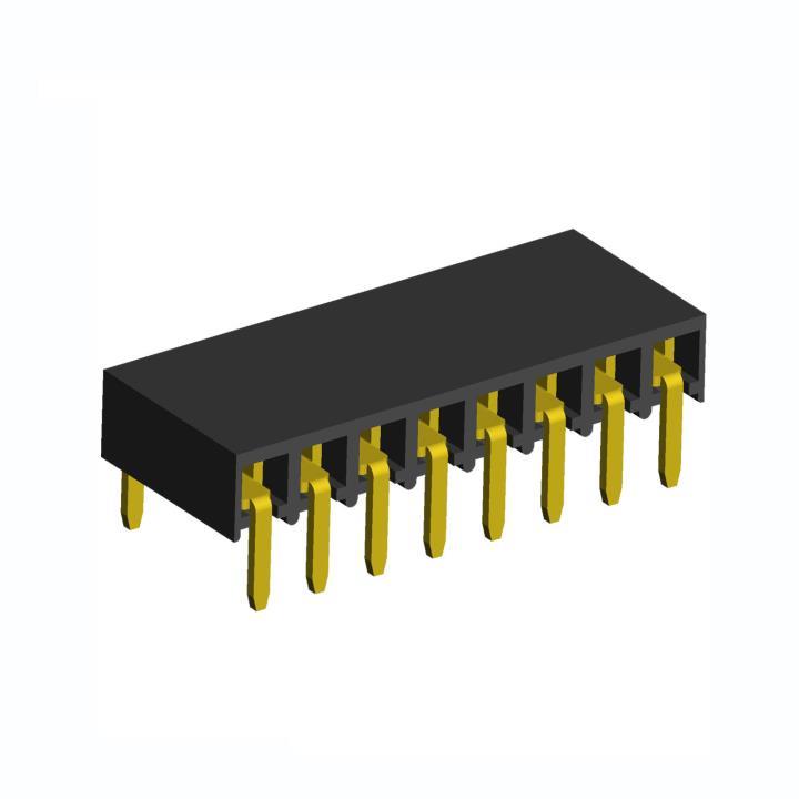 2212BR-XXG series, sockets with side entry single-row (socket) on the board for mounting in holes, pitch 2,54 mm, 1x40 pins