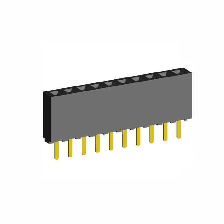 2212DS-XXG-85 series, single-row sockets on the board (socket) for mounting in holes, pitch 2,54 mm, 1x40 pins