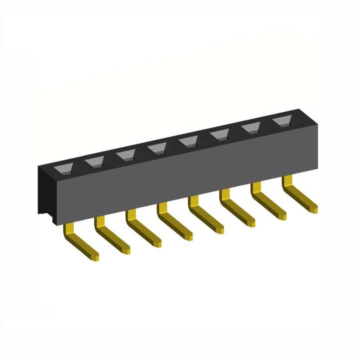 2212R-XXG-36 series, single row angular sockets on the board (socket) for installation in openings, pitch 2,54 mm, 1x40 pins