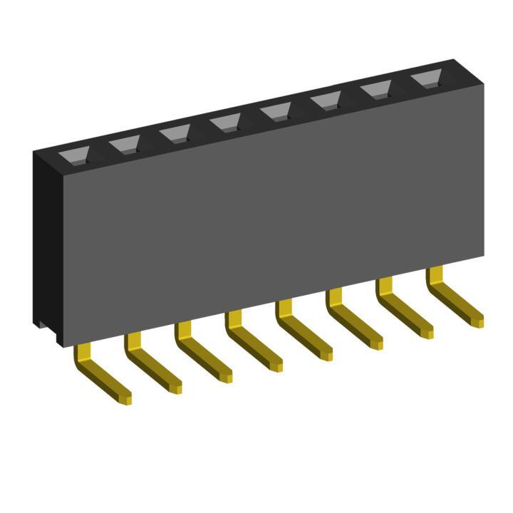 2212R-XXG-85 (PBS-XXR) series, single row angular sockets on a Board for installation in apertures, pitch 2,54 mm, 1x40 pins