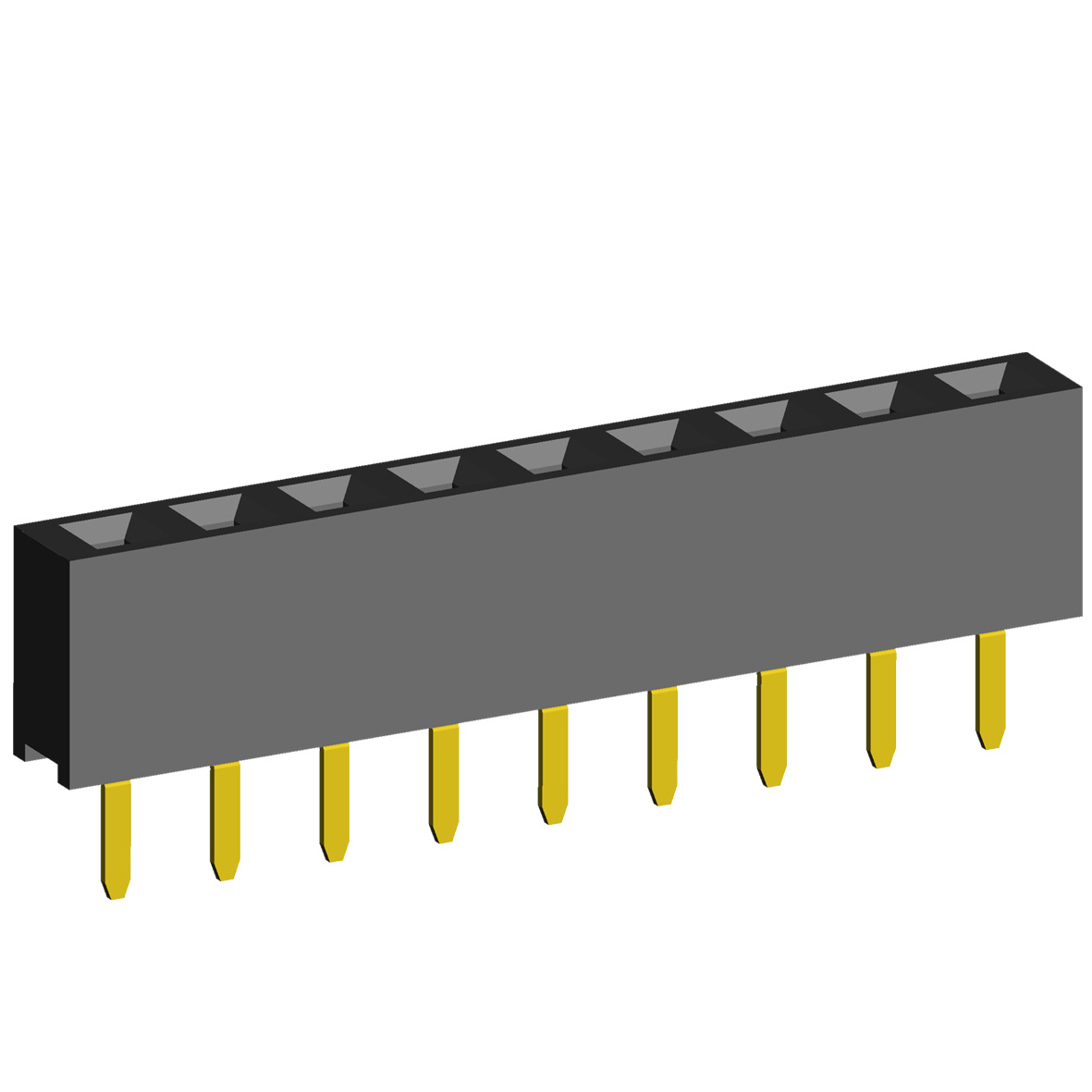 2212S-XXG-50 series, single-row straight sockets on the board for mounting in holes, pitch 2,54 mm, 1x40 pins
