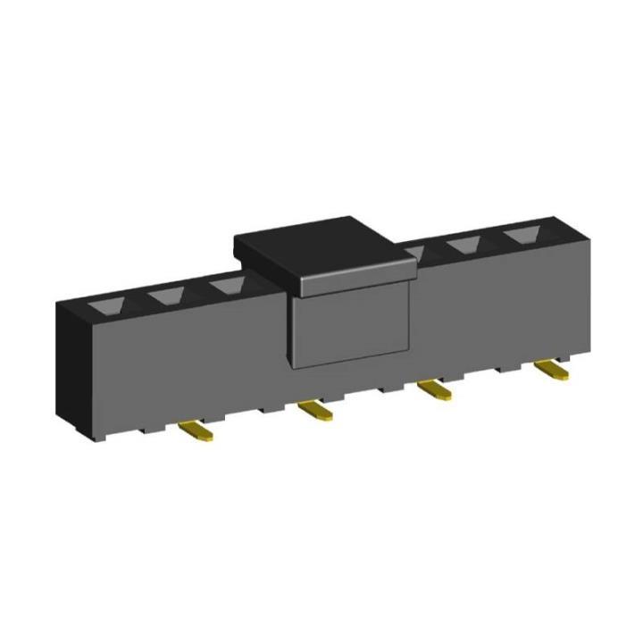 2212SM-XXG-50-B1-PCP series, straight single-row sockets on Board for surface (SMD) mounting with gripper, pitch 2,54 mm, 1x40 pins