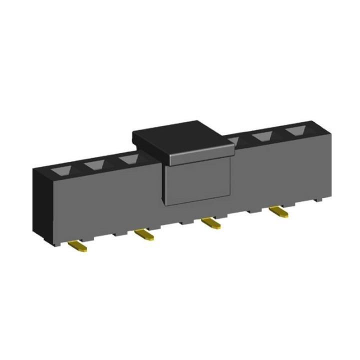 2212SM-XXG-50-B2-PCP series, straight single-row sockets on Board for surface (SMD) mounting with gripper, pitch 2,54 mm, 1x40 pins