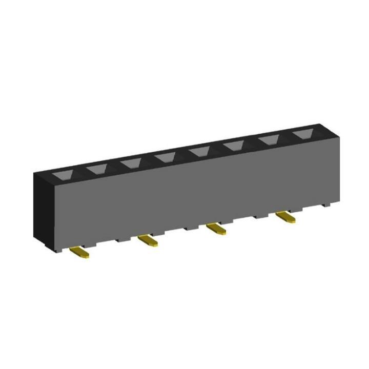 2212SM-XXG-50-B2 series, straight single row sockets for surface mounting (SMD) , pitch 2,54 mm, 1x40 pins