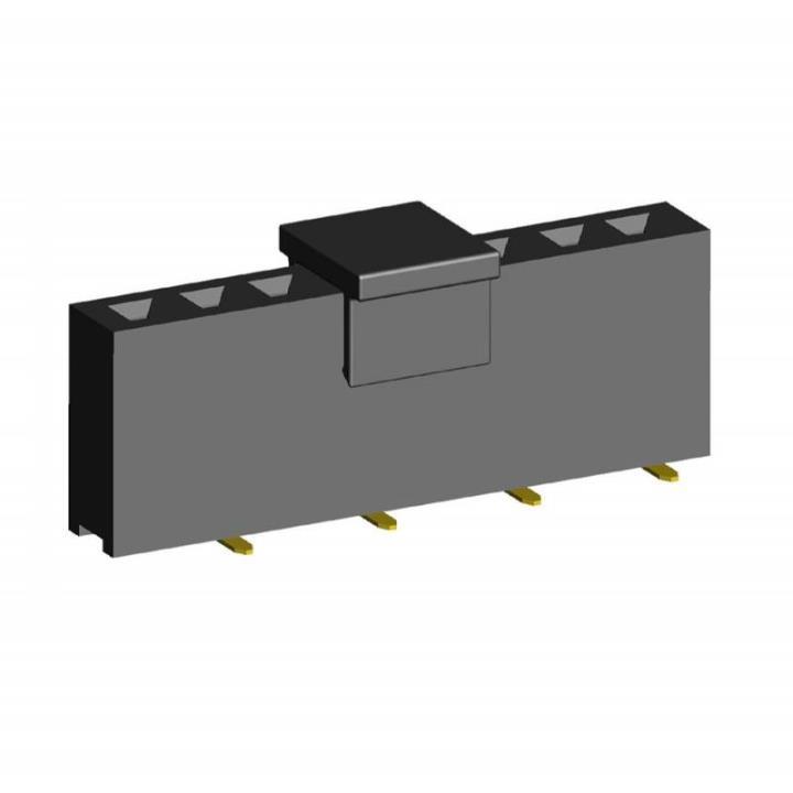 2212SM-XXG-75-B1-PCP series, straight single-row sockets on Board for surface (SMD) mounting with gripper, pitch 2,54 mm, 1x40 pins