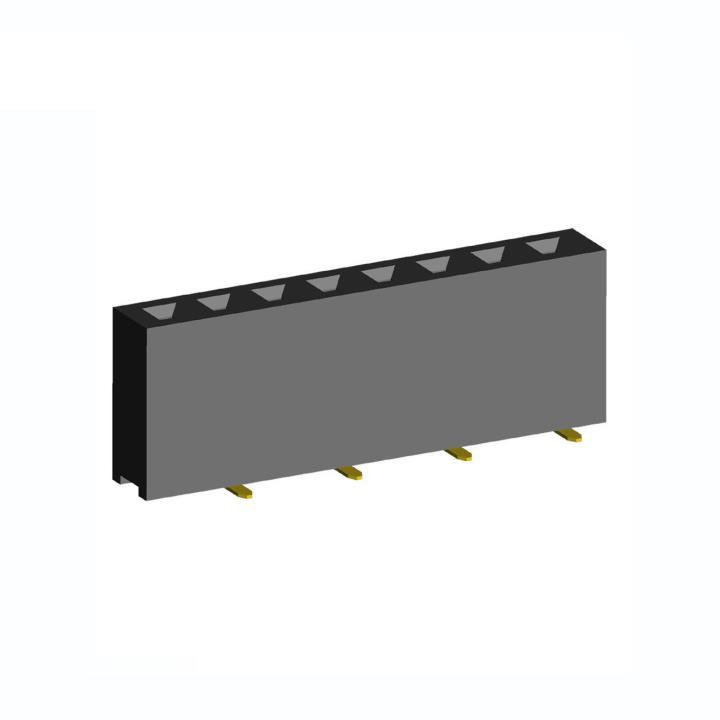 2212SM-XXG-75-B1 series, straight single-row sockets for surface mounting (SMD) , pitch 2,54 mm, 1x40 pins
