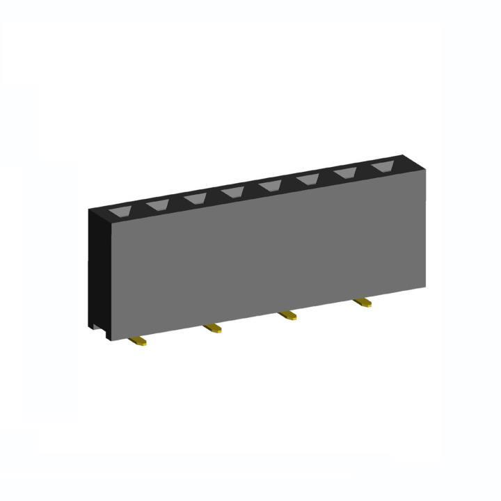 2212SM-XXG-75-B2 series, straight single-row sockets for surface mounting (SMD) , pitch 2,54 mm, 1x40 pins