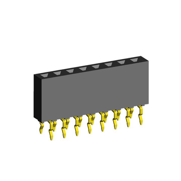 2212TB-XXG-85-02 series, single-row straight sockets on the board for mounting in holes, pitch 2,54 mm, 1x40 pins