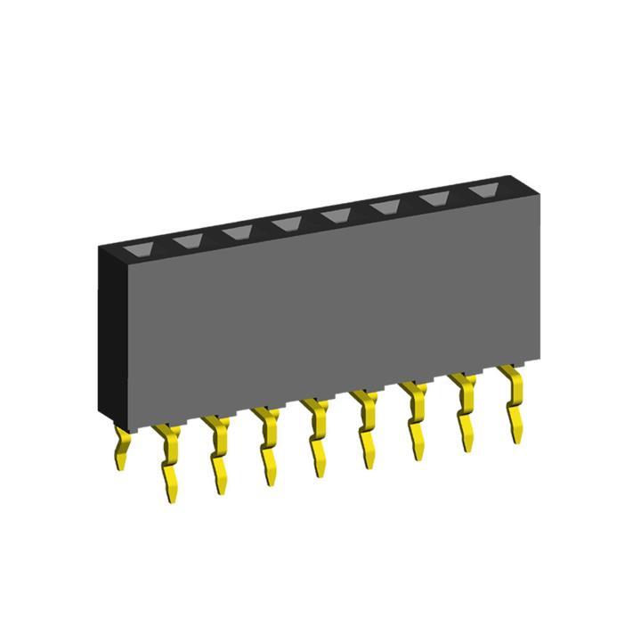 2212TB-XXG-85-05 series, single-row straight sockets on the board for mounting in holes, pitch 2,54 mm, 1x40 pins