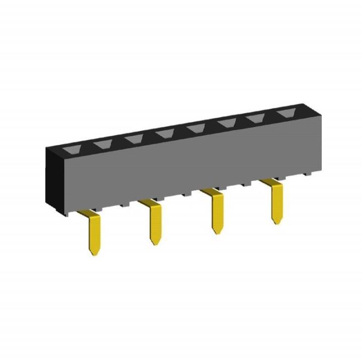 2212TB-XXG-B2 series, straight single-row sockets on the board for mounting in holes, pitch 2,54 mm, 1x40 pins