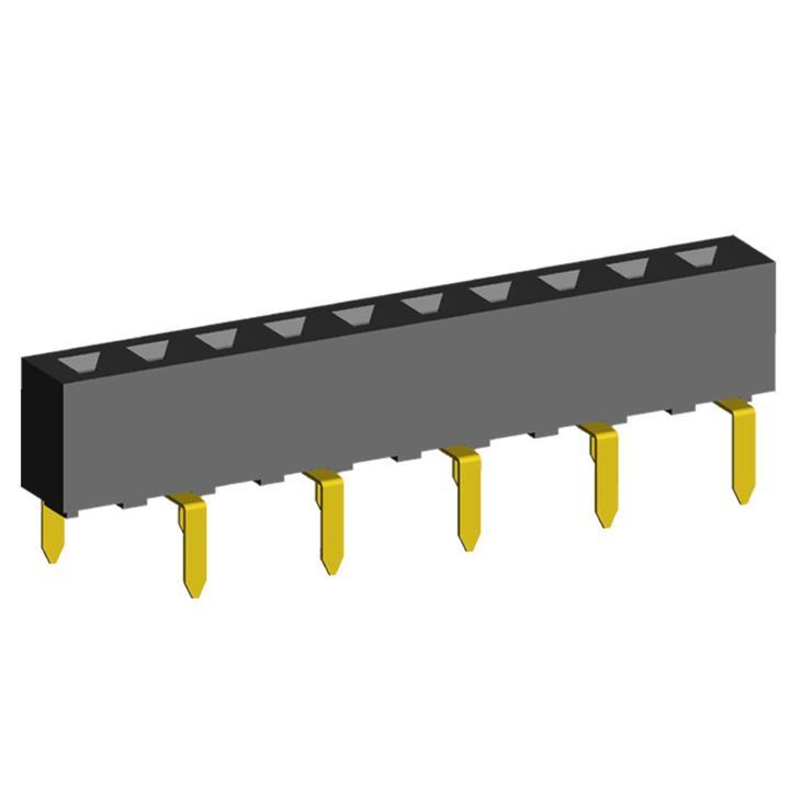 2212TB-XXG-B1 series, straight single-row sockets on the board for mounting in holes, pitch 2,54 mm, 1x40 pins