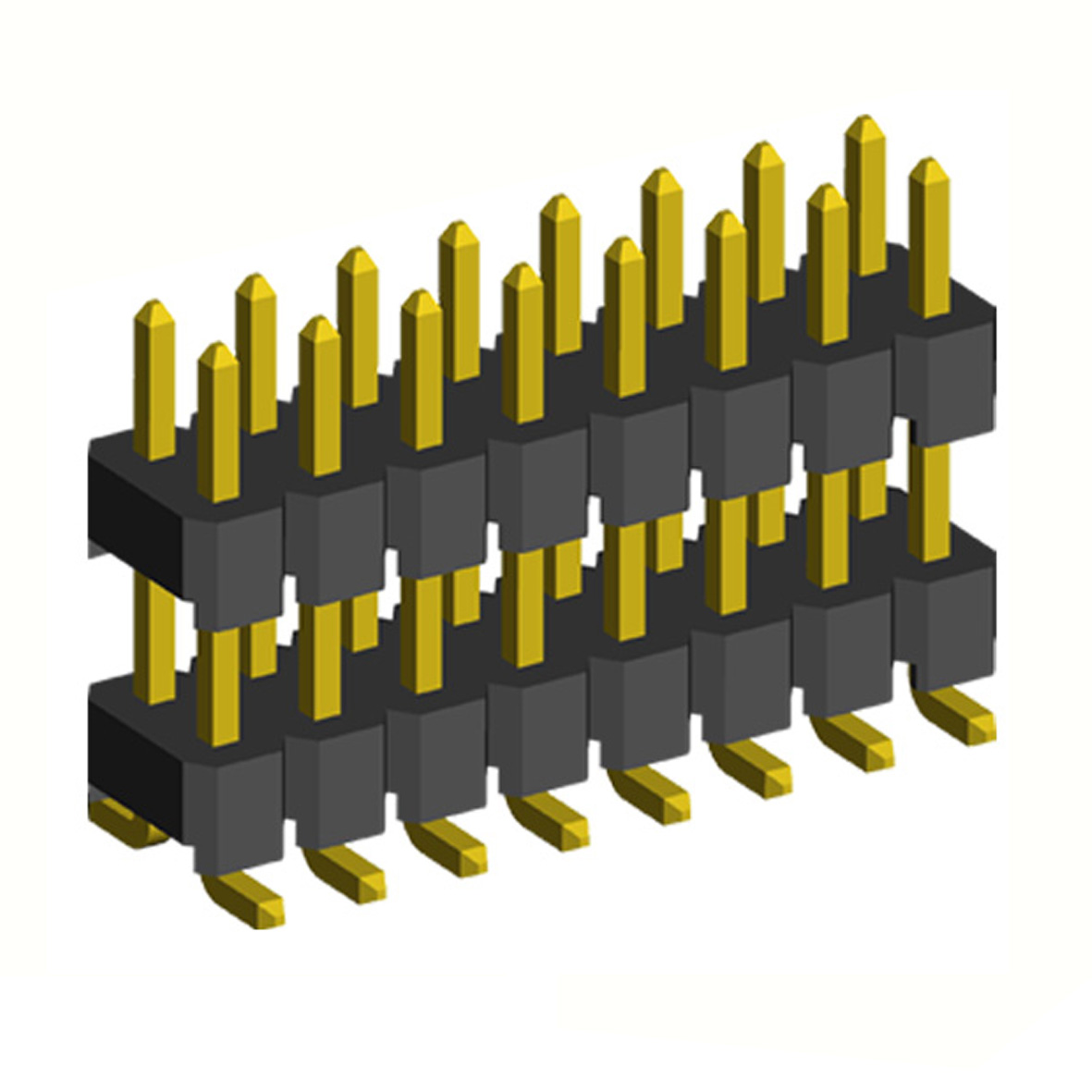 2213SMDI-XXG (PLHD-XXS) series, pin headers straight double row with double insulator on Board for surface (SMD) mounting, pitch 2,54x2,54 mm, Board-to-Board connectors, pin headers and sockets > pitch 2,54x2,54 mm