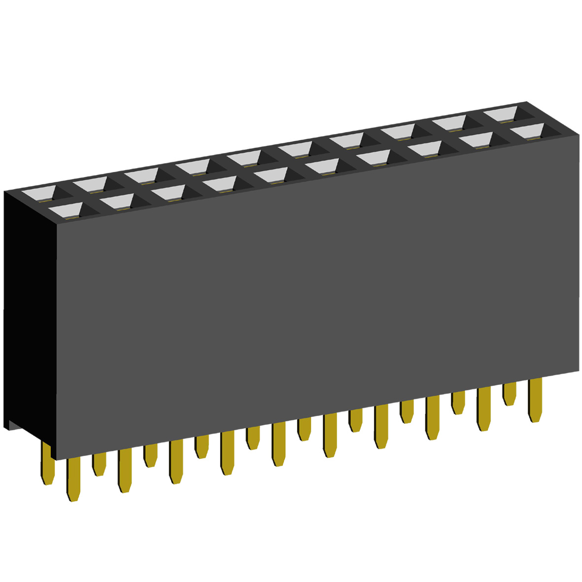2214S-XXG-110 series, double-row straight sockets on the board for mounting in holes, pitch 2,54x2,54 mm, 2x40 pins