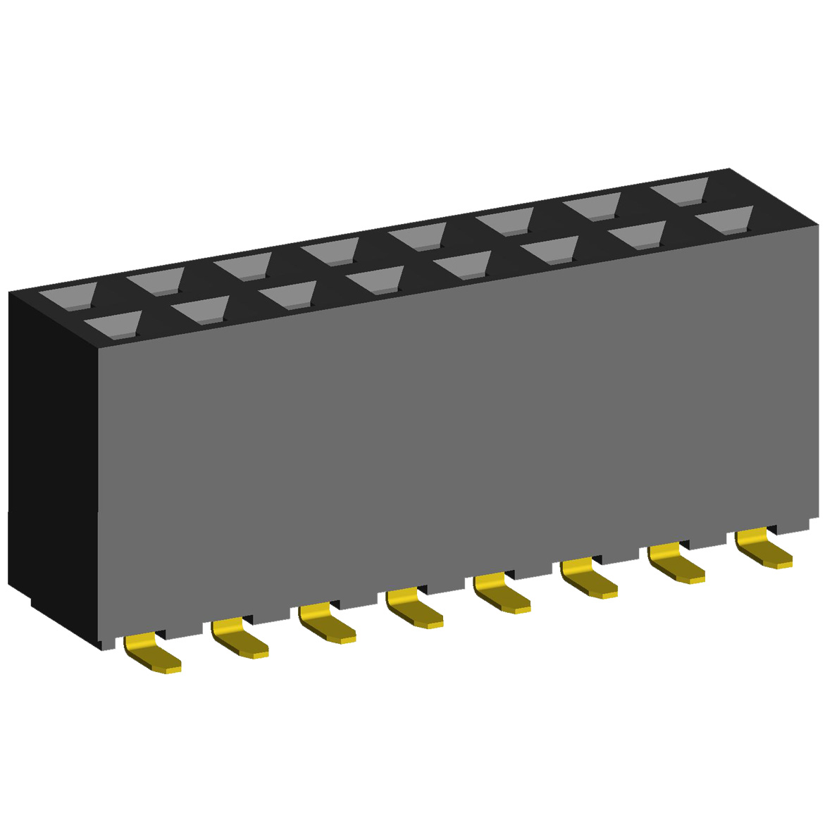 2214SM-XXG-85-SJ series, double-row straight sockets for surface mounting (SMD) , pitch 2,54x2,54 mm, 2x40 pins