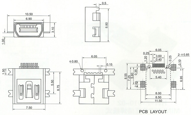 Mini USB Series Connector