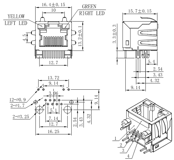 5611-88-101-531-L / 56 Series Modular Jack / Modular Jack / Connectors