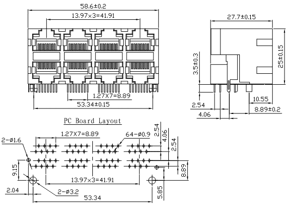 5924-88-200-001-L / 59 Series Modular Jack / Modular Jack / Connectors