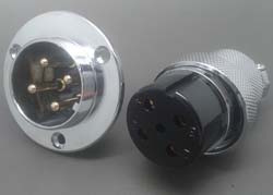 kit: plug with flange on device+socket on cable