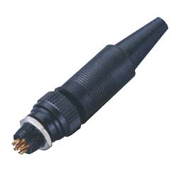 Round industrial metal connectors (low-frequency cylindrical connectors) X9 series under hole in device with diameter 9 mm