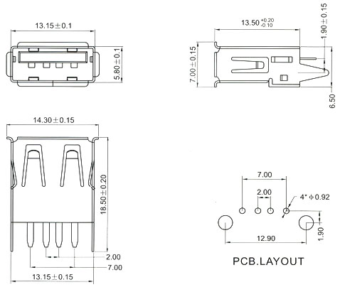 USB2.0 Series Connector