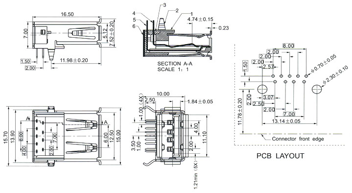 USB2.0 Series Connector