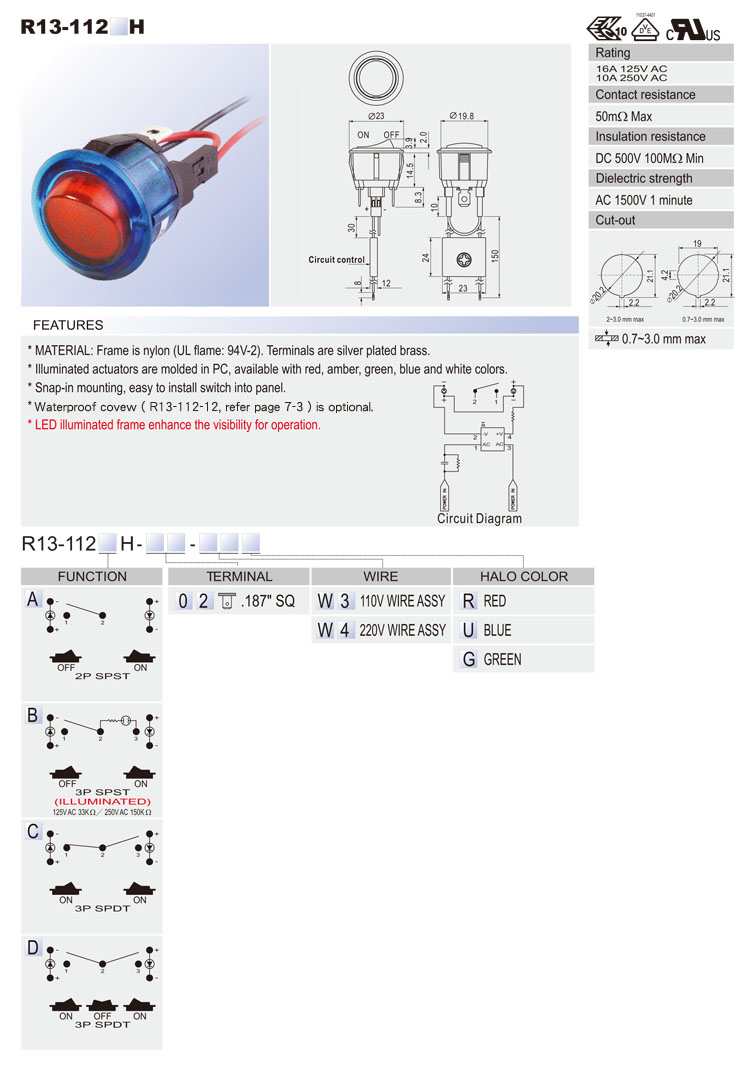 (R13) Rocker Switch / Car Switches / Bentex